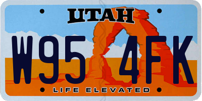 UT license plate W954FK