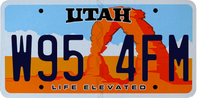 UT license plate W954FM