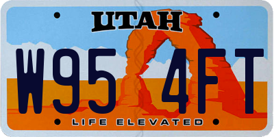 UT license plate W954FT