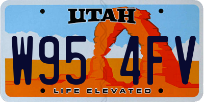 UT license plate W954FV