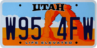 UT license plate W954FW