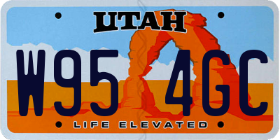 UT license plate W954GC