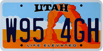 UT license plate W954GH