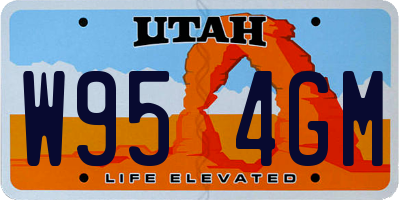 UT license plate W954GM