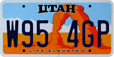 UT license plate W954GP