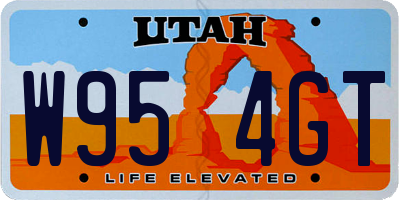 UT license plate W954GT