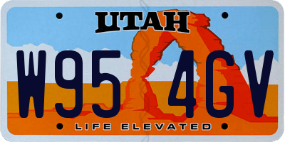 UT license plate W954GV