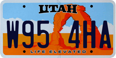 UT license plate W954HA