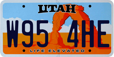UT license plate W954HE