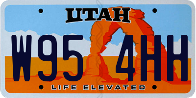 UT license plate W954HH