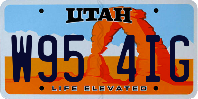 UT license plate W954IG
