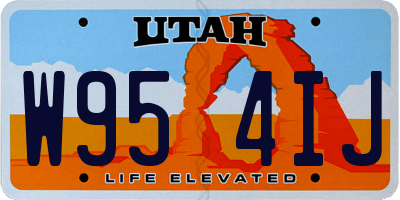 UT license plate W954IJ