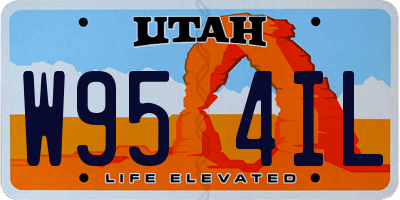 UT license plate W954IL