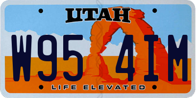 UT license plate W954IM