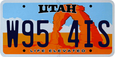UT license plate W954IS