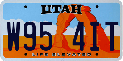 UT license plate W954IT