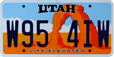 UT license plate W954IW