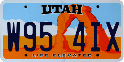 UT license plate W954IX