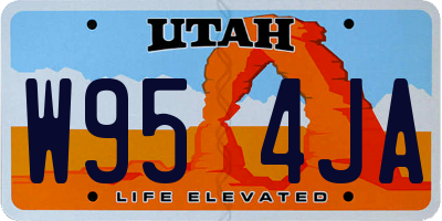 UT license plate W954JA