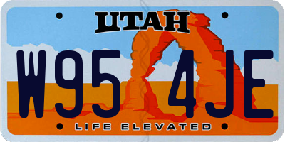 UT license plate W954JE