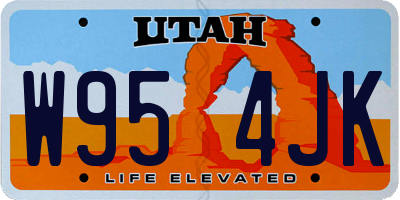 UT license plate W954JK