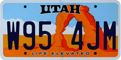 UT license plate W954JM