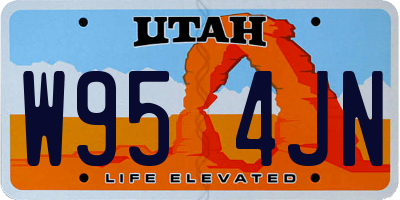 UT license plate W954JN