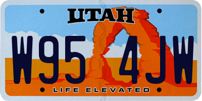 UT license plate W954JW