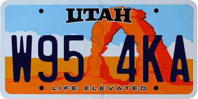 UT license plate W954KA