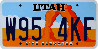 UT license plate W954KF