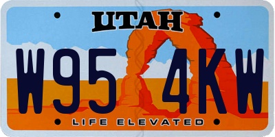 UT license plate W954KW