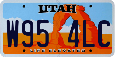 UT license plate W954LC