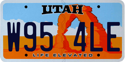UT license plate W954LE
