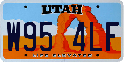 UT license plate W954LF