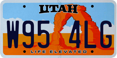 UT license plate W954LG