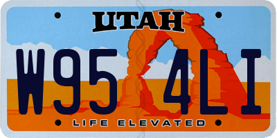 UT license plate W954LI