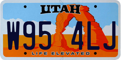 UT license plate W954LJ