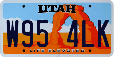UT license plate W954LK