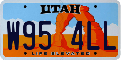 UT license plate W954LL