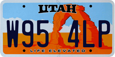UT license plate W954LP