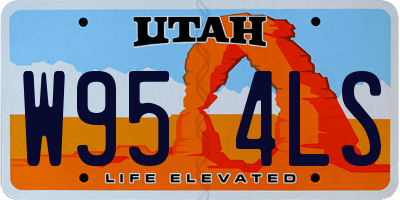 UT license plate W954LS
