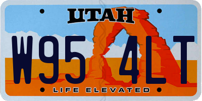 UT license plate W954LT