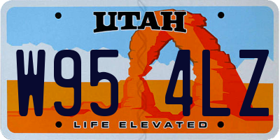 UT license plate W954LZ