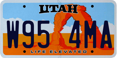 UT license plate W954MA