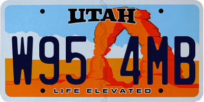 UT license plate W954MB