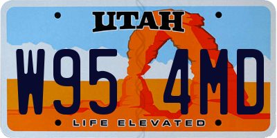 UT license plate W954MD