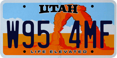 UT license plate W954MF
