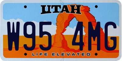 UT license plate W954MG