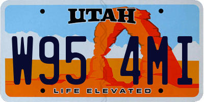 UT license plate W954MI