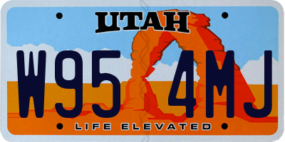 UT license plate W954MJ